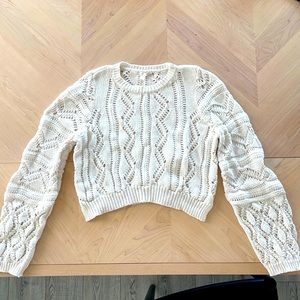 SOLD Jonathan Simkhai white cropped cotton sweater M